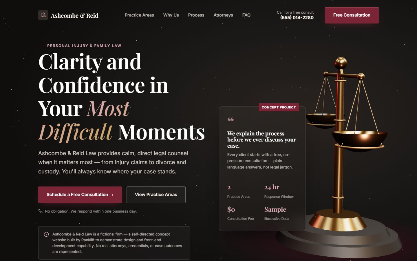 Ashcombe & Reid Law homepage