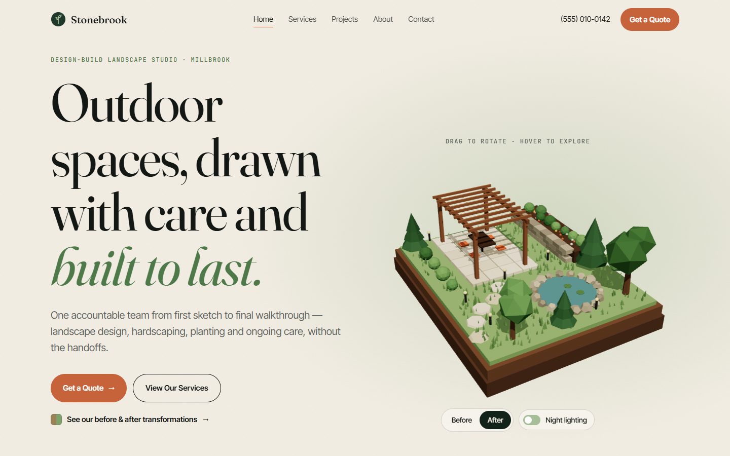 Stonebrook Landscape Co. homepage